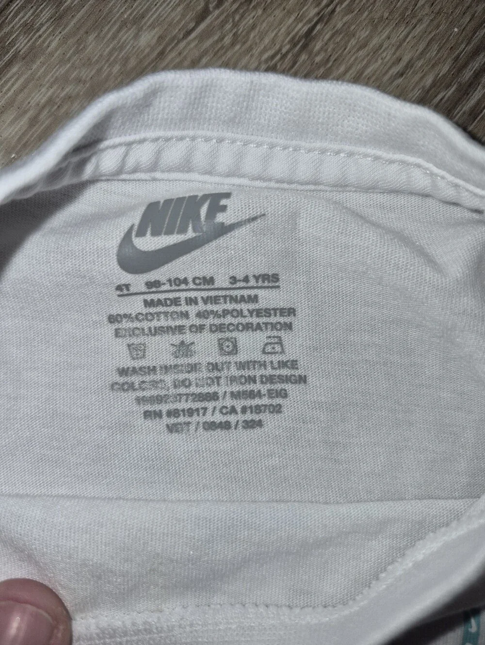 Nike White Tee & Teal Athletic Shorts Kids Matching Set - Picture 2 of 3